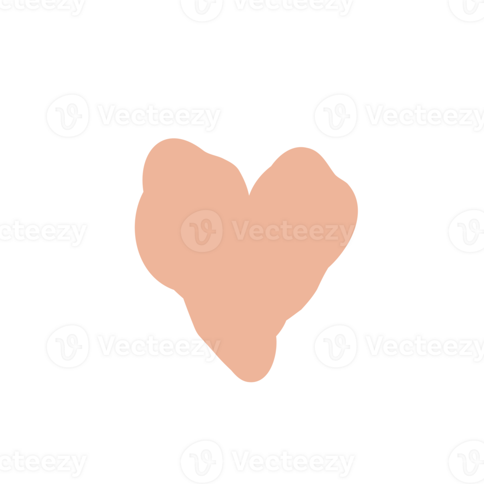 boho heart in illustration doodle style png