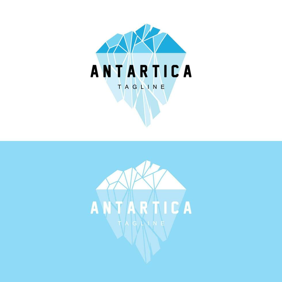 montaña logo, antártico iceberg logo diseño, naturaleza paisaje vector, producto marca ilustración icono vector