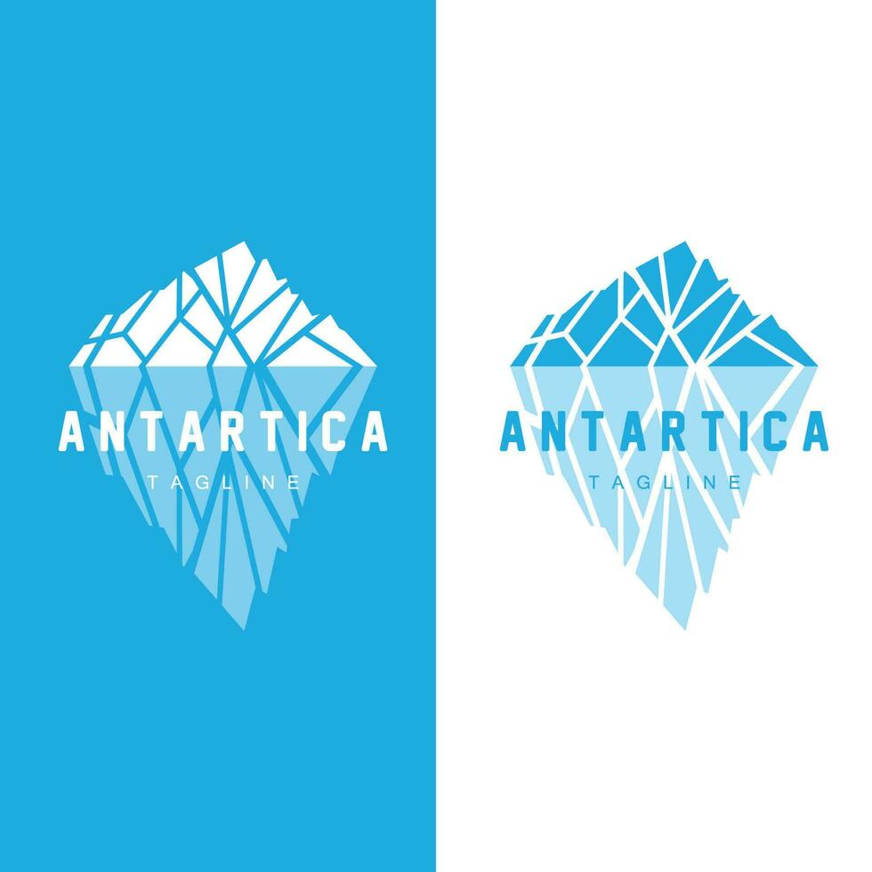 montaña logo, antártico iceberg logo diseño, naturaleza paisaje vector, producto marca ilustración icono vector