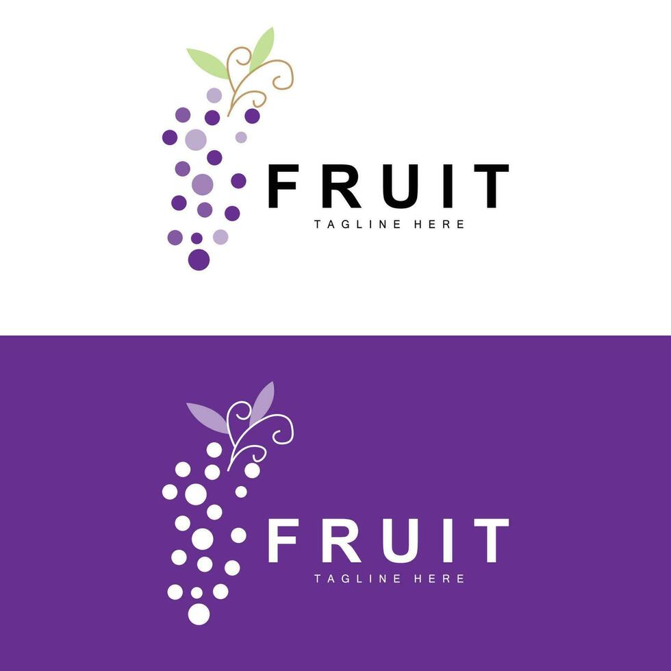 Grape Logo, Farm Fruit Vector, Fresh Purple Fruit Design, Grape Product Icon, Fruit Shop vector