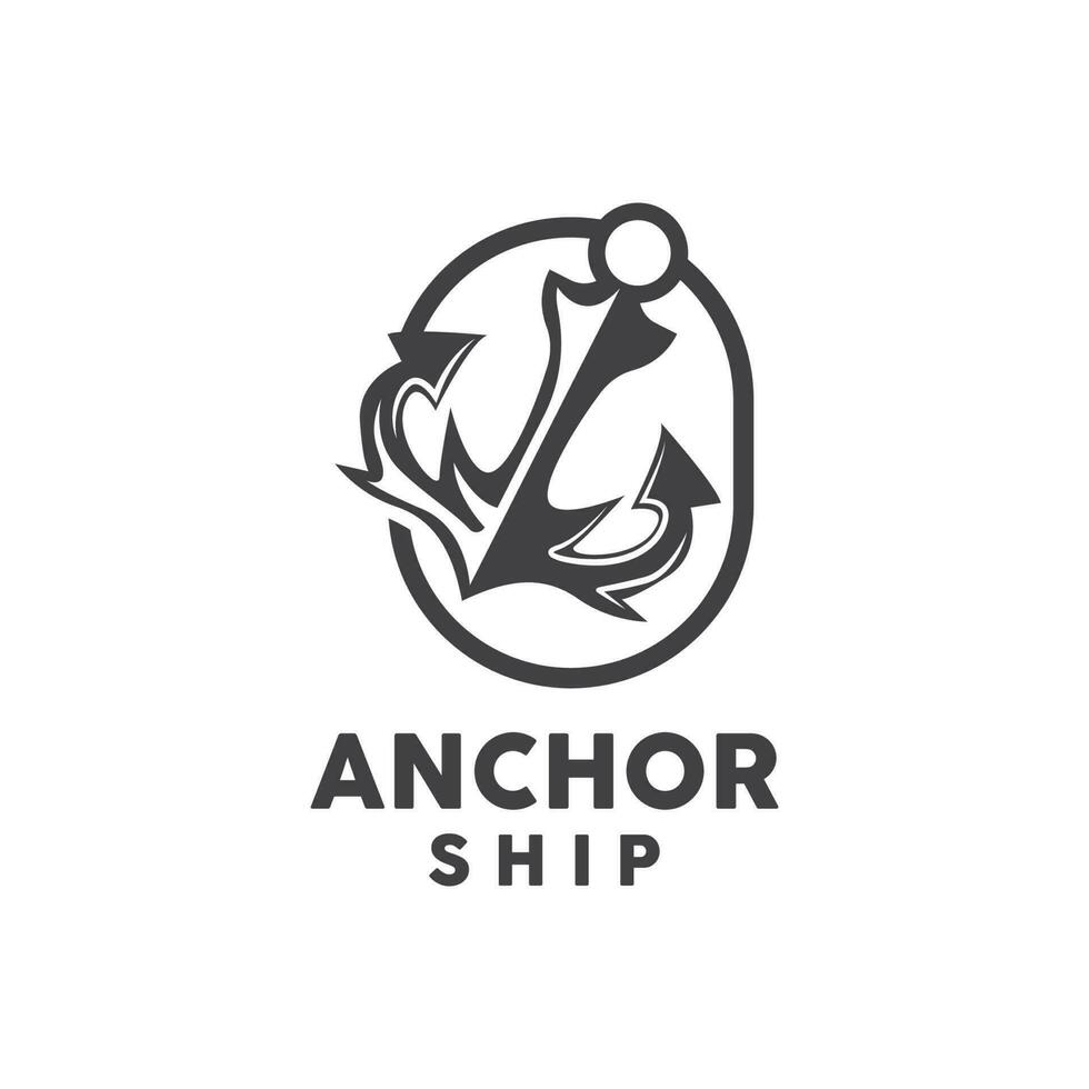 Anchor Logo, SImple Elegant Design, Nautical Ship Vector, Icon Symbol Illustration vector