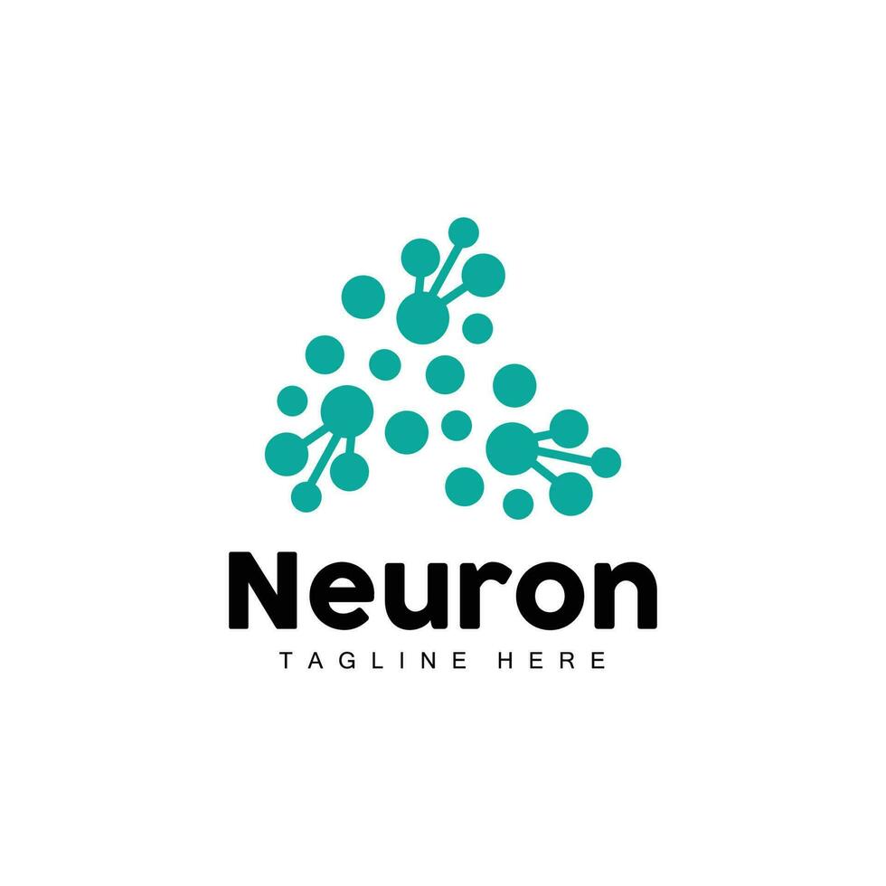 vector de diseño de logotipo de neurona ilustración de células nerviosas marca de salud de adn molecular