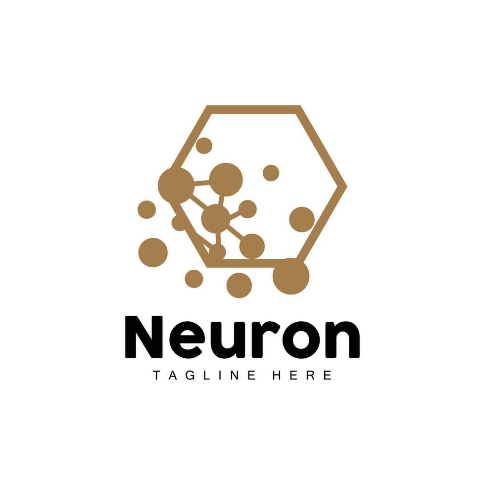 vector de diseño de logotipo de neurona ilustración de células nerviosas marca de salud de adn molecular