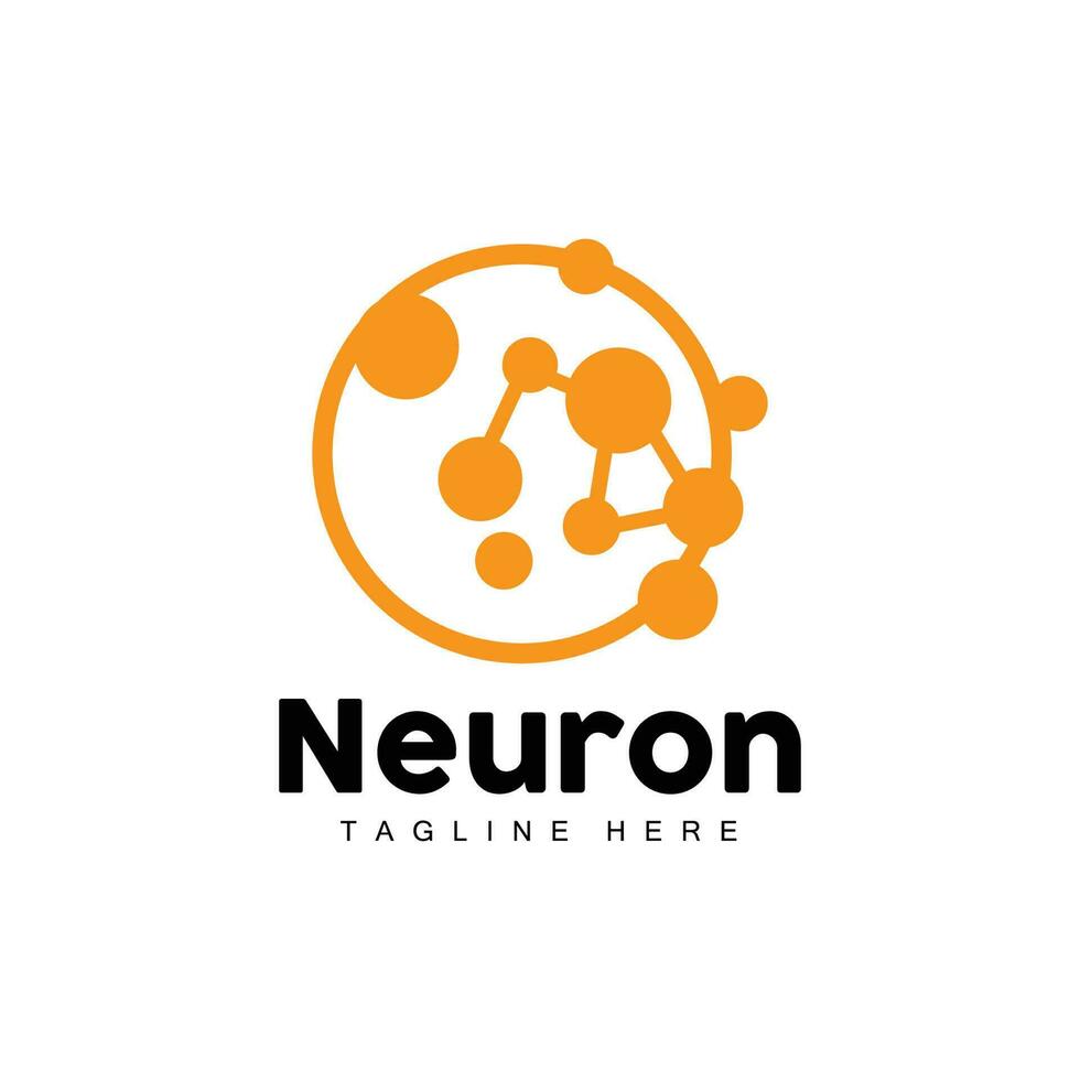 vector de diseño de logotipo de neurona ilustración de células nerviosas marca de salud de adn molecular