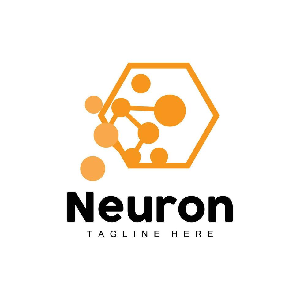 vector de diseño de logotipo de neurona ilustración de células nerviosas marca de salud de adn molecular