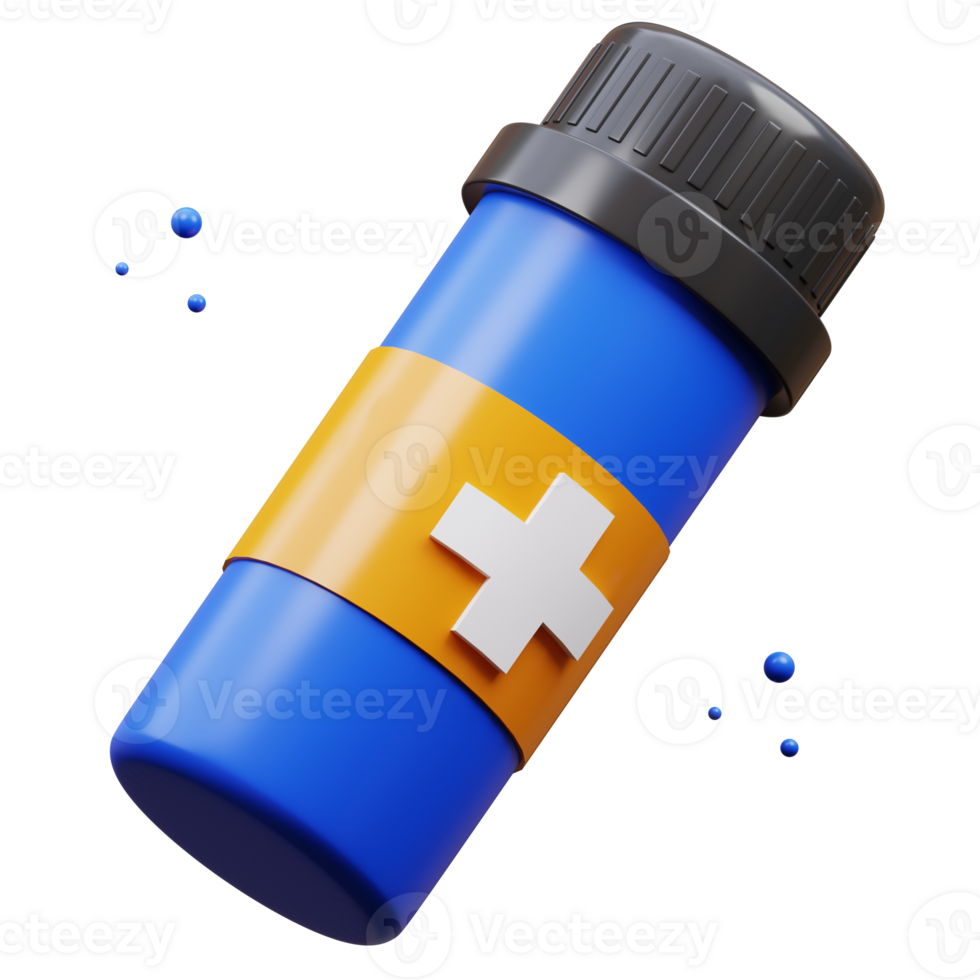 medicine bottle 3D Illustration png