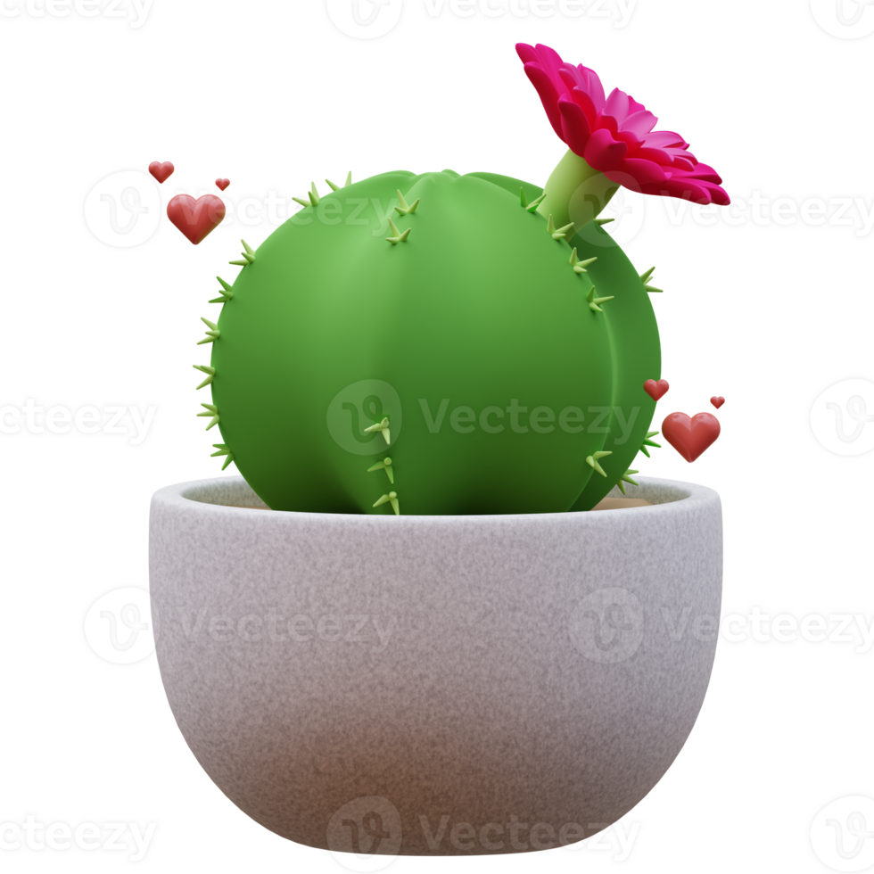 Cute Cactus 3D Illustration png