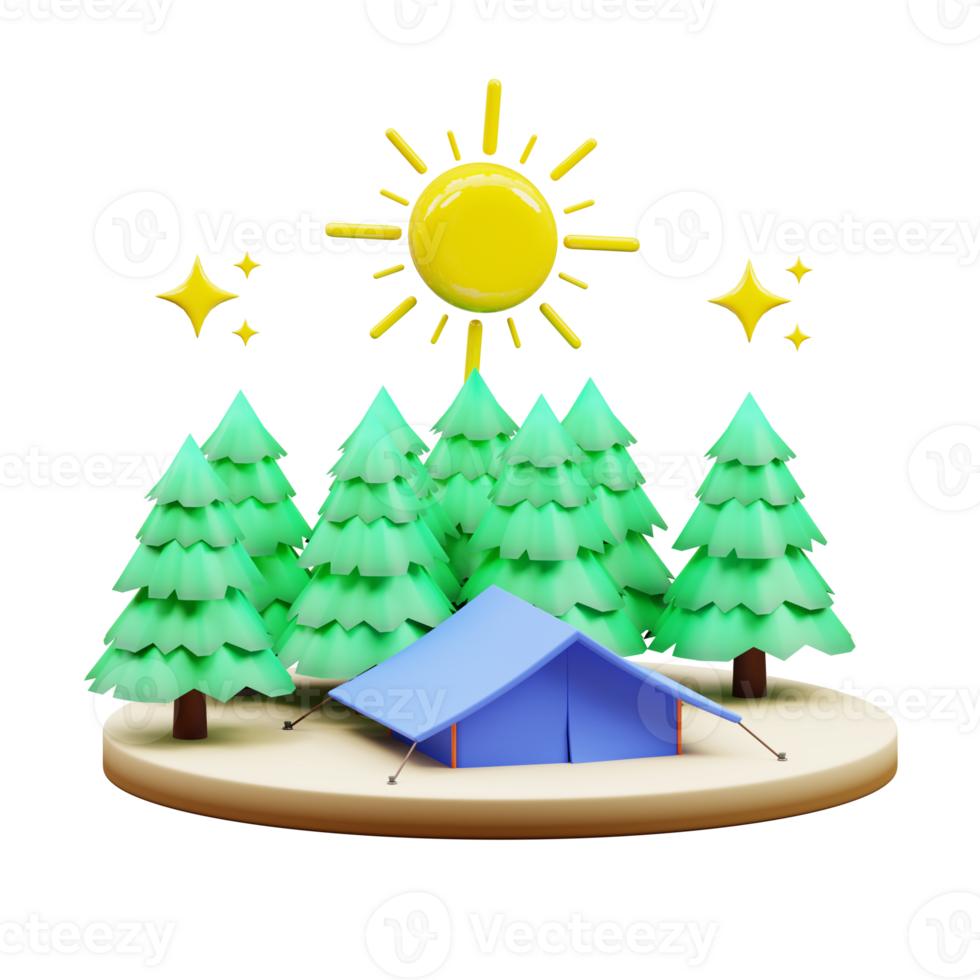 camping tält 3d illustration png