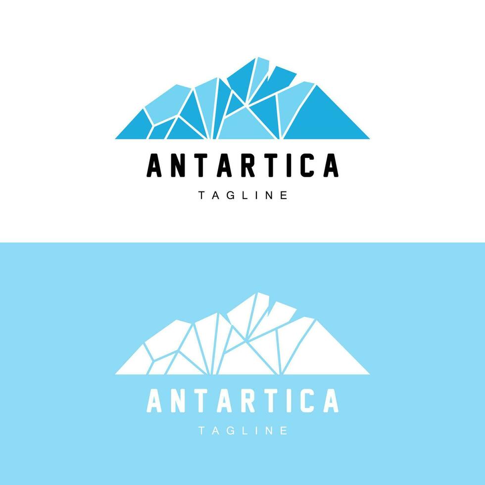 montaña logo, antártico iceberg logo diseño, naturaleza paisaje vector, producto marca ilustración icono vector