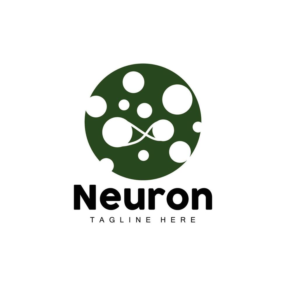 vector de diseño de logotipo de neurona ilustración de células nerviosas marca de salud de adn molecular