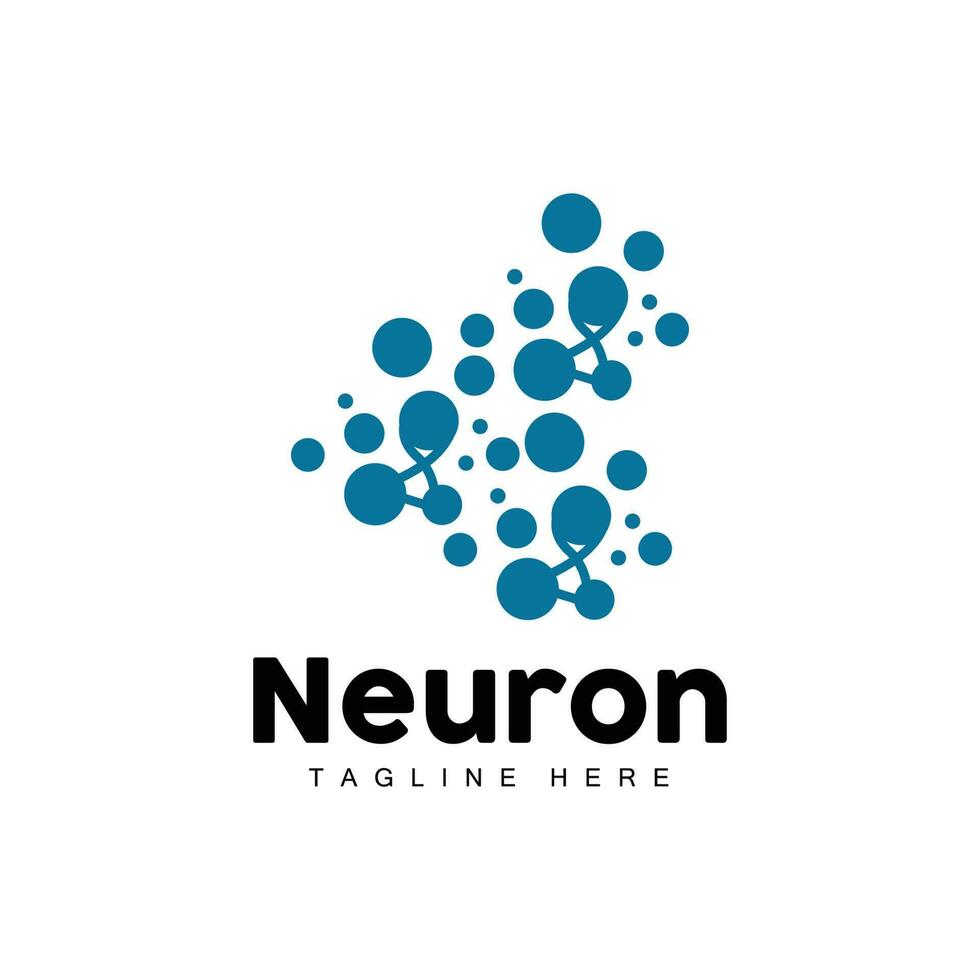 vector de diseño de logotipo de neurona ilustración de células nerviosas marca de salud de adn molecular