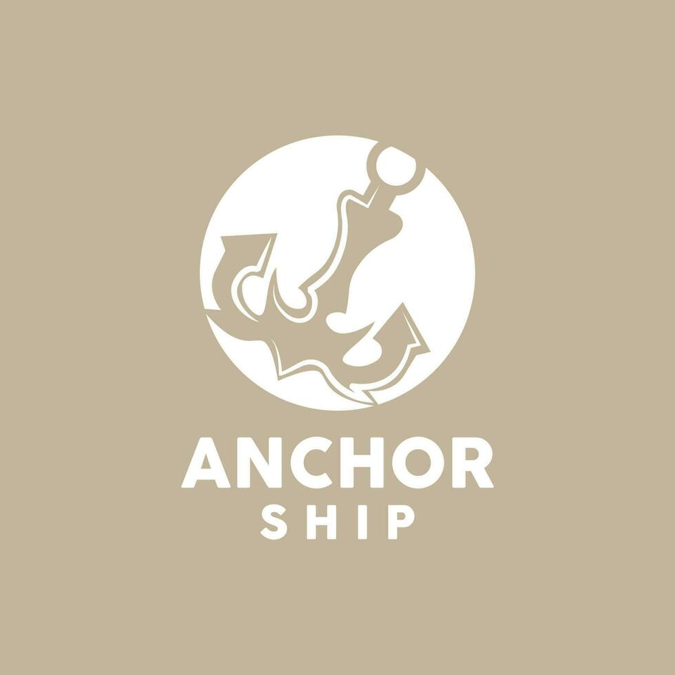ancla logo, sencillo elegante diseño, náutico Embarcacion vector, icono símbolo ilustración vector