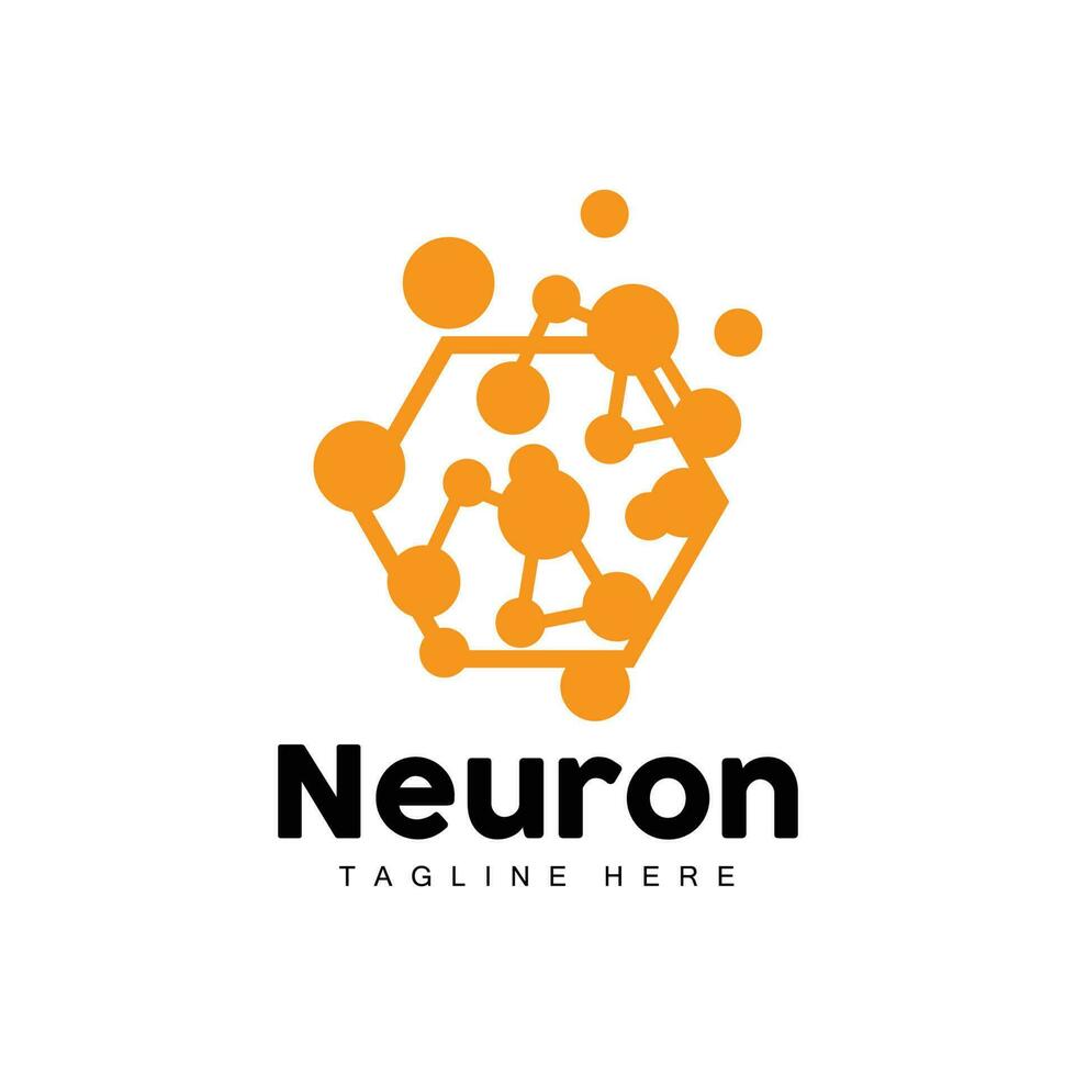 vector de diseño de logotipo de neurona ilustración de células nerviosas marca de salud de adn molecular