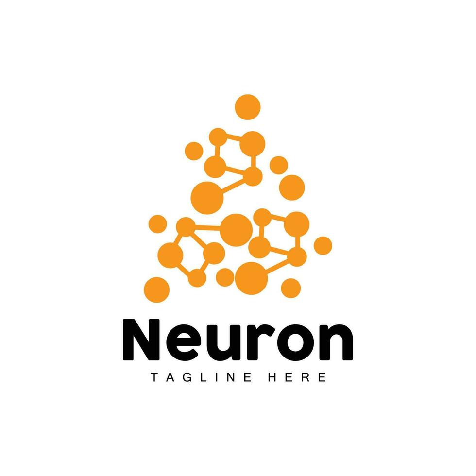 Neuron Logo Design Vector nerve cell illustration Molecular DNA health brand