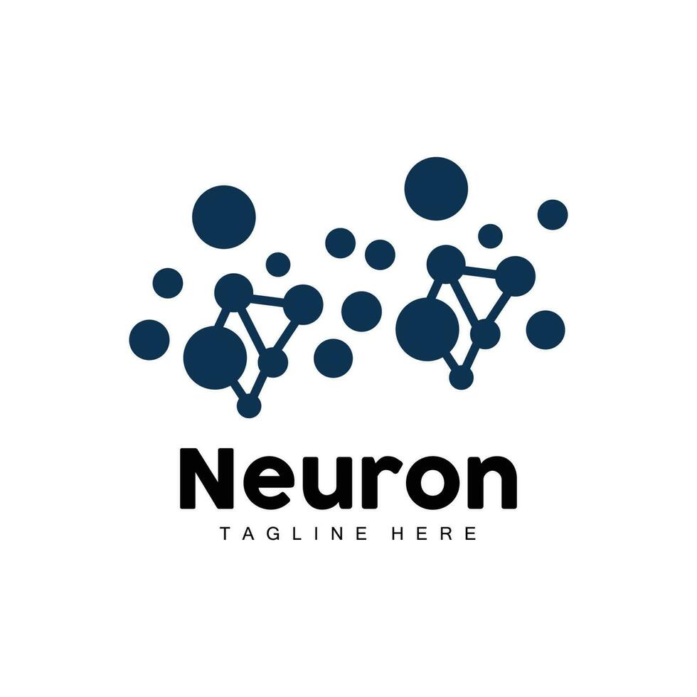 vector de diseño de logotipo de neurona ilustración de células nerviosas marca de salud de adn molecular