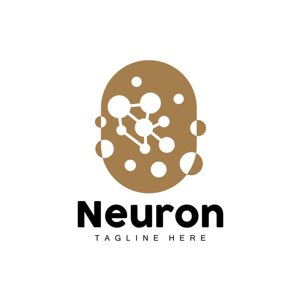 Neuron Logo Design Vector nerve cell illustration Molecular DNA health brand