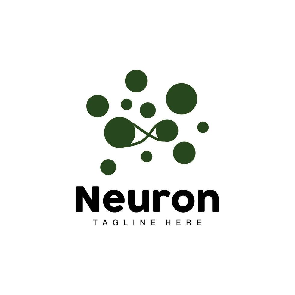 Neuron Logo Design Vector nerve cell illustration Molecular DNA health brand