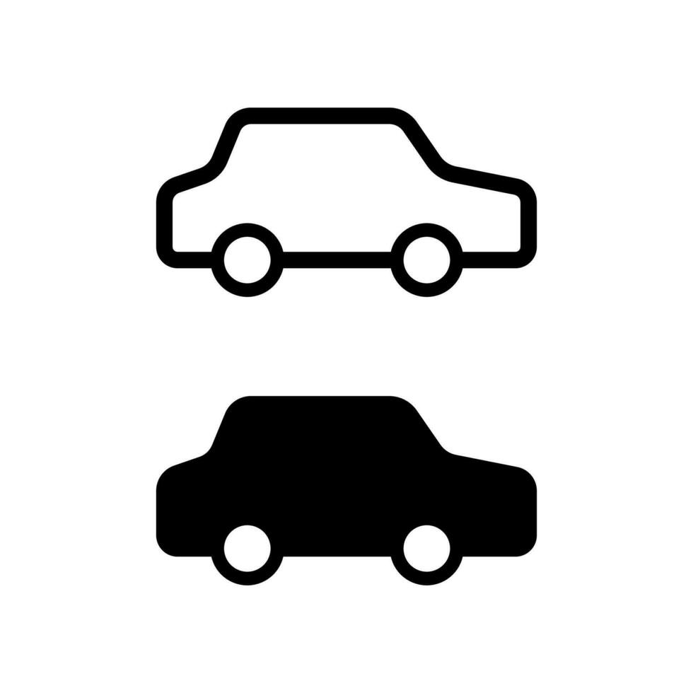negro y blanco coche icono vector aislado en blanco antecedentes. coche icono departamento. transporte símbolo. vector ilustración.