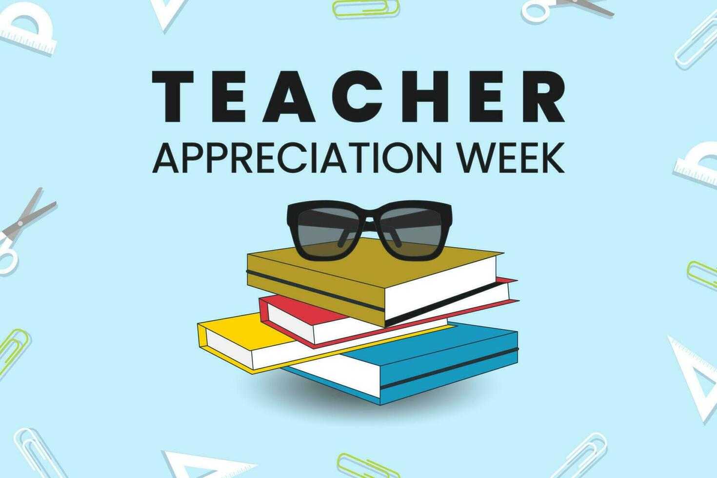 Teacher Appreciation Day in the United States. Holiday concept. Template for background, banner, card, poster with text inscription. Vector EPS10 illustration