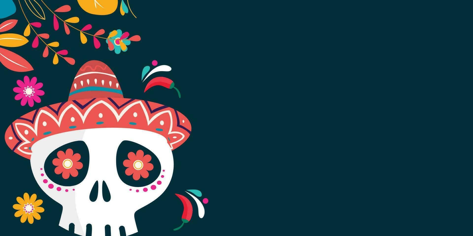 Cinco de Mayo with copy space for text. Cinco de Mayo Banner with Maracas and Sombrero. vector