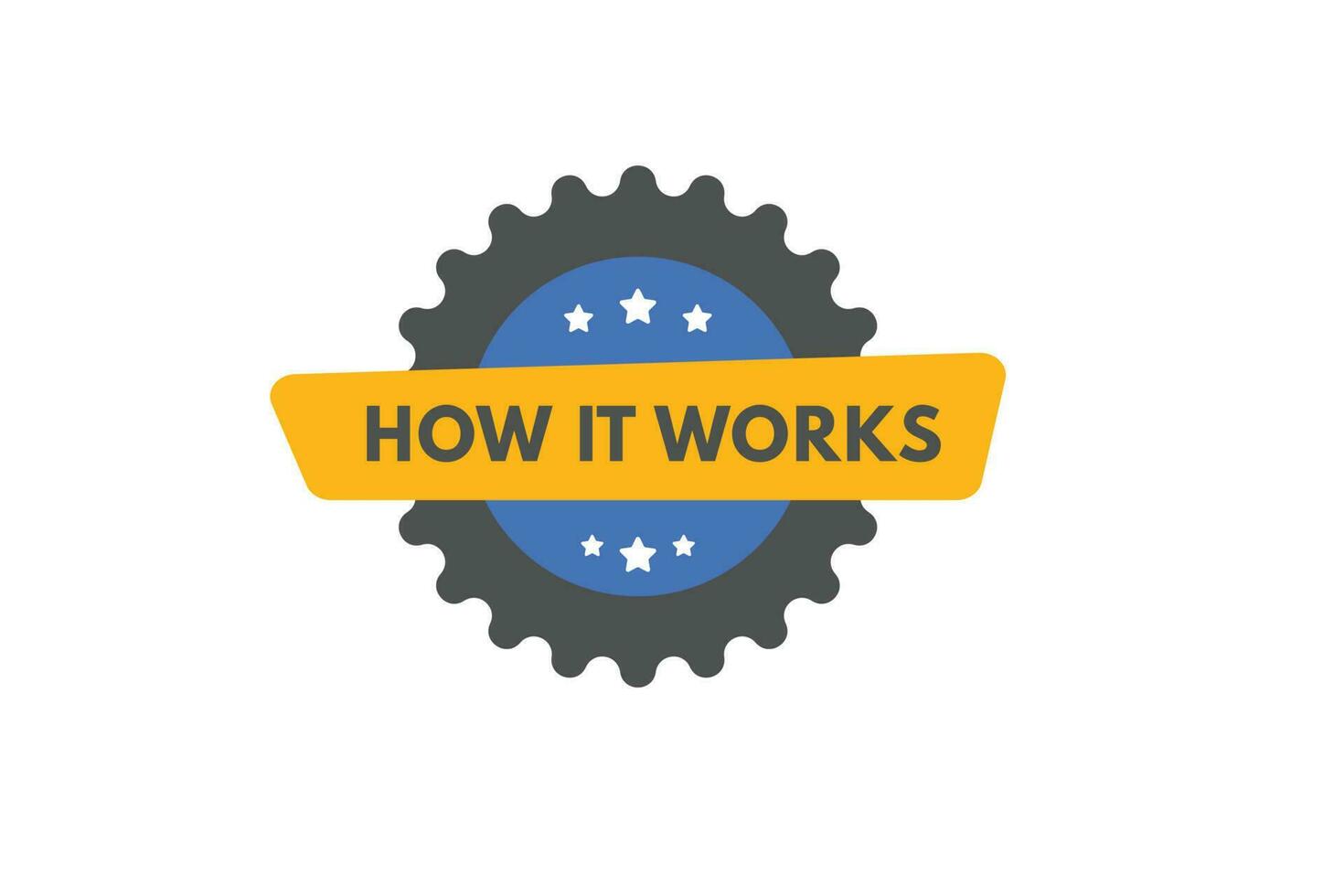 How it Works text Button. How it Works Sign Icon Label Sticker Web Buttons vector