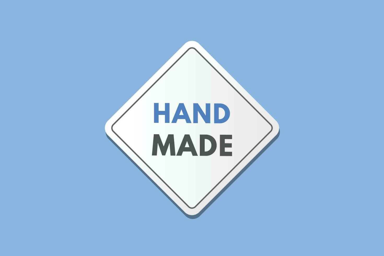 HandMade text Button. Hand Made Sign Icon Label Sticker Web Buttons vector