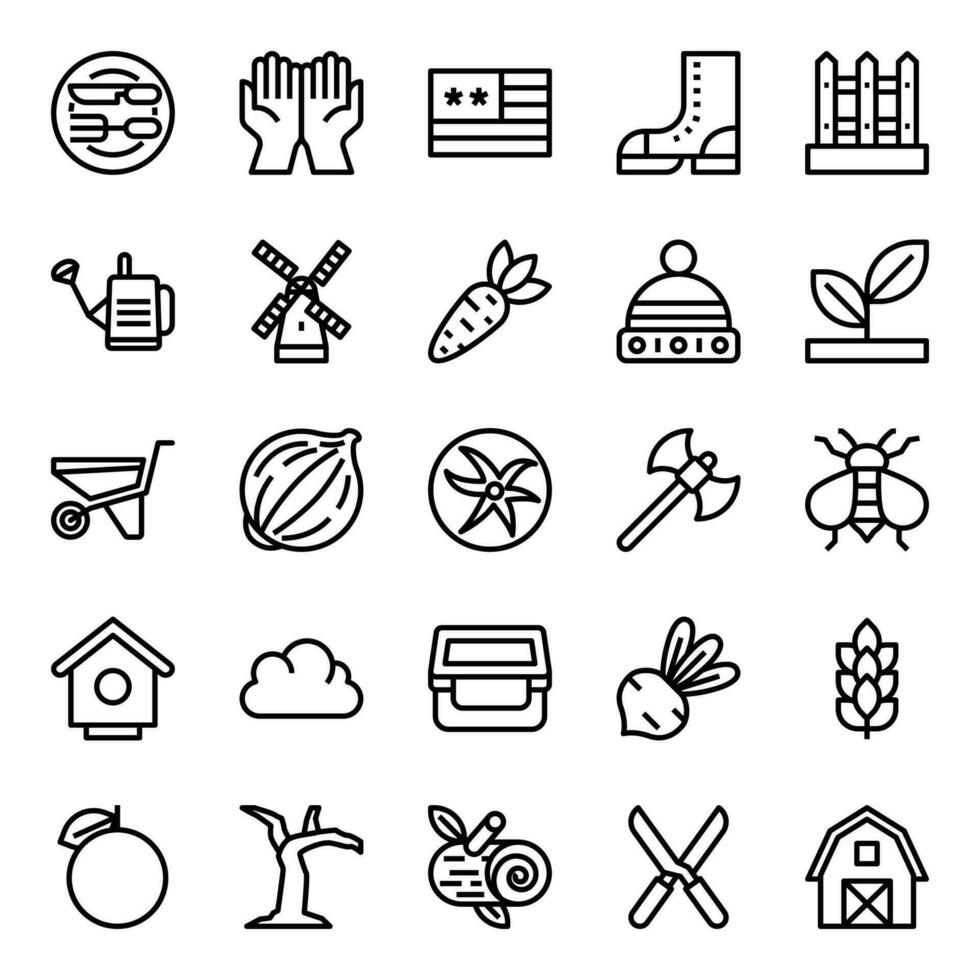 Outline icons for Thanksgiving. vector