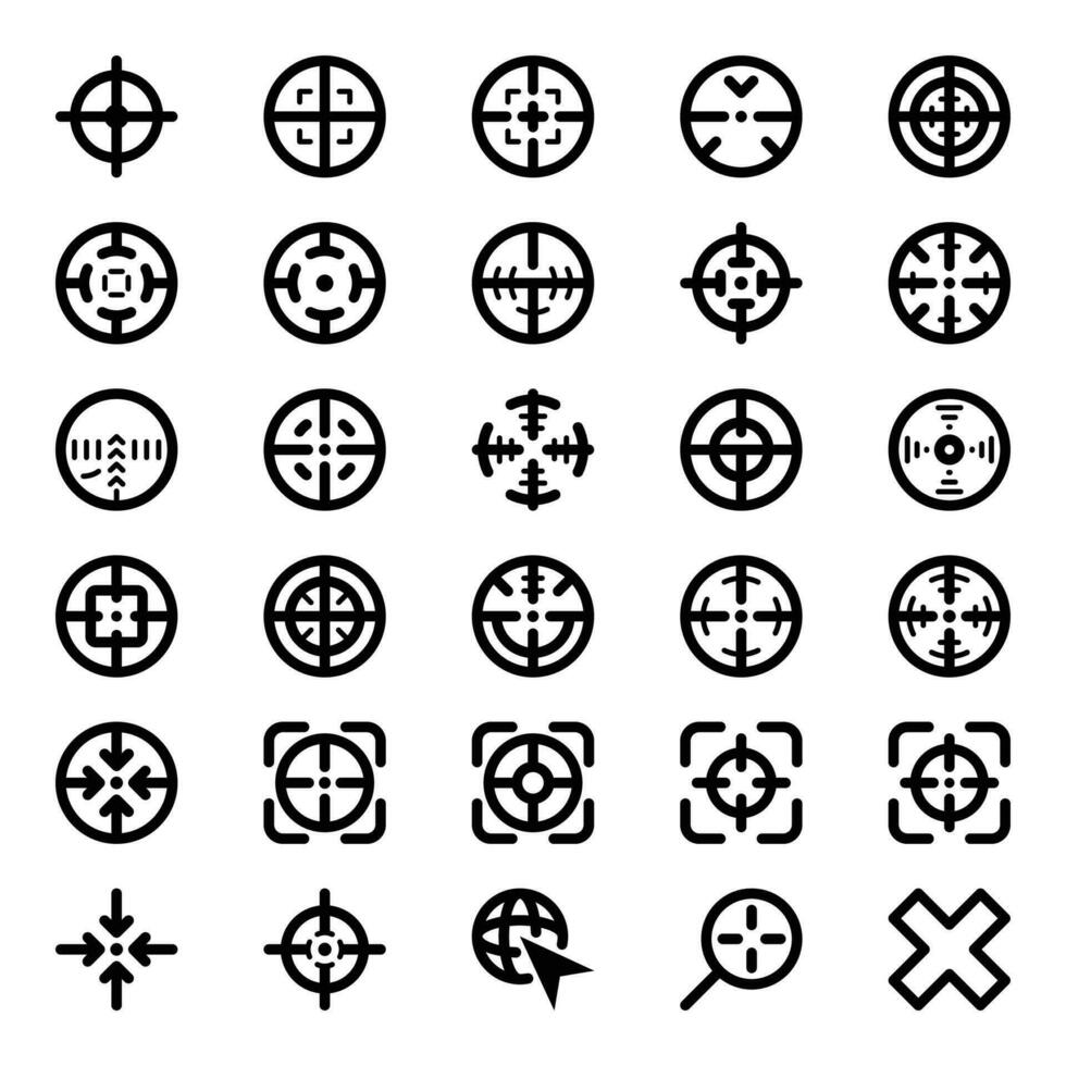 Outline icons for Target goal. vector