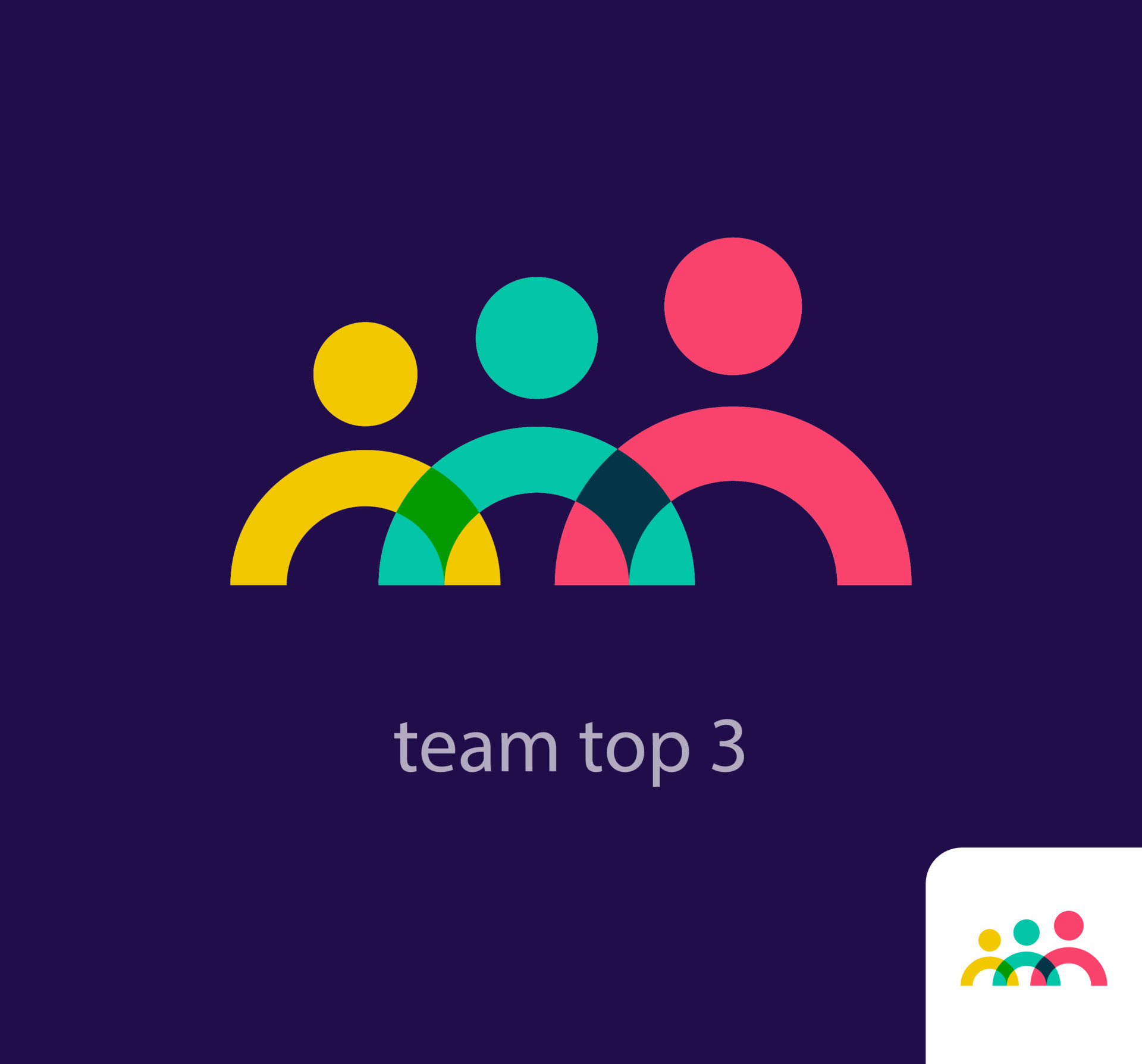 Modern abstract team top 3 logo icon. Unique design color transitions