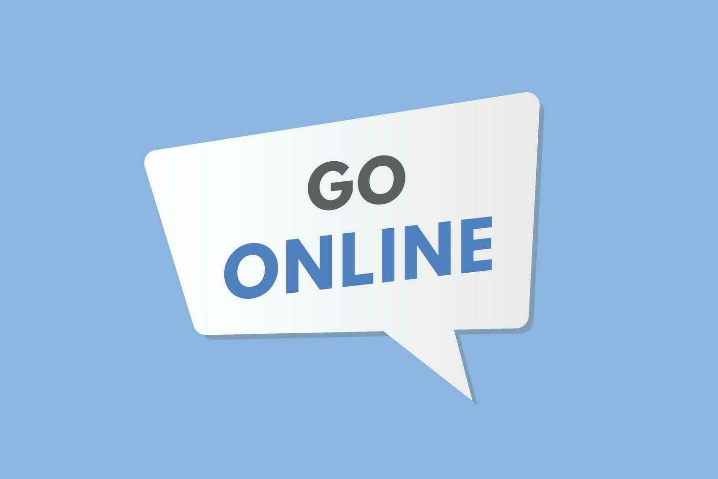 Go Online text Button. Go Online Sign Icon Label Sticker Web Buttons vector