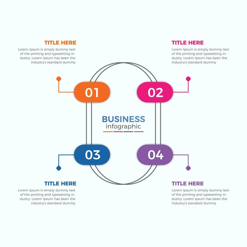 Business infographic process with colorful template design with icons and 4 options. Four Steps infographic design template vector