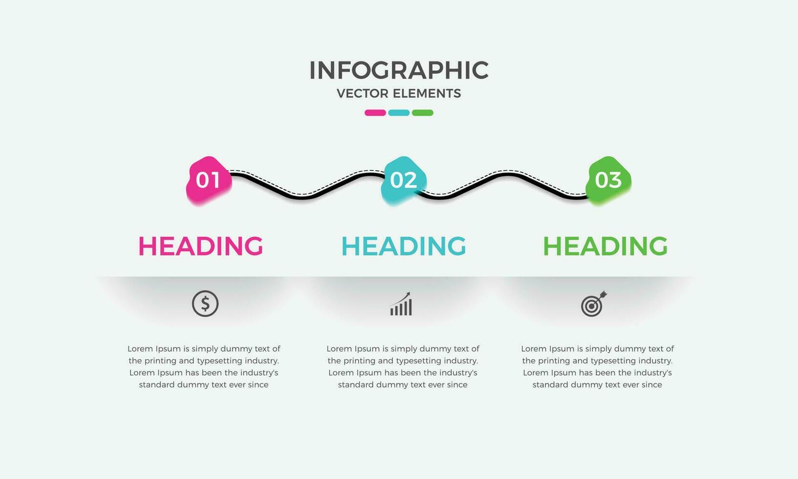 3 steps business infographics template. Elements for infographics. Modern colorful infographic steps. presentation and chart vector