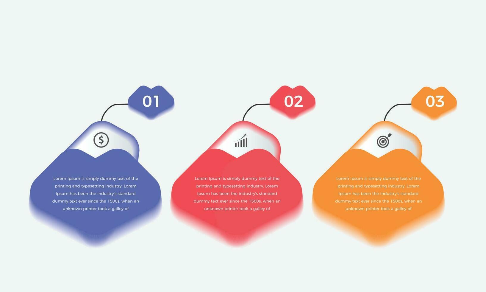 3 steps business infographics template. Modern colorful infographic steps. presentation and chart. Elements for infographics vector