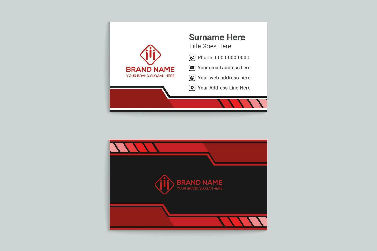 Elegant red color business card design vector