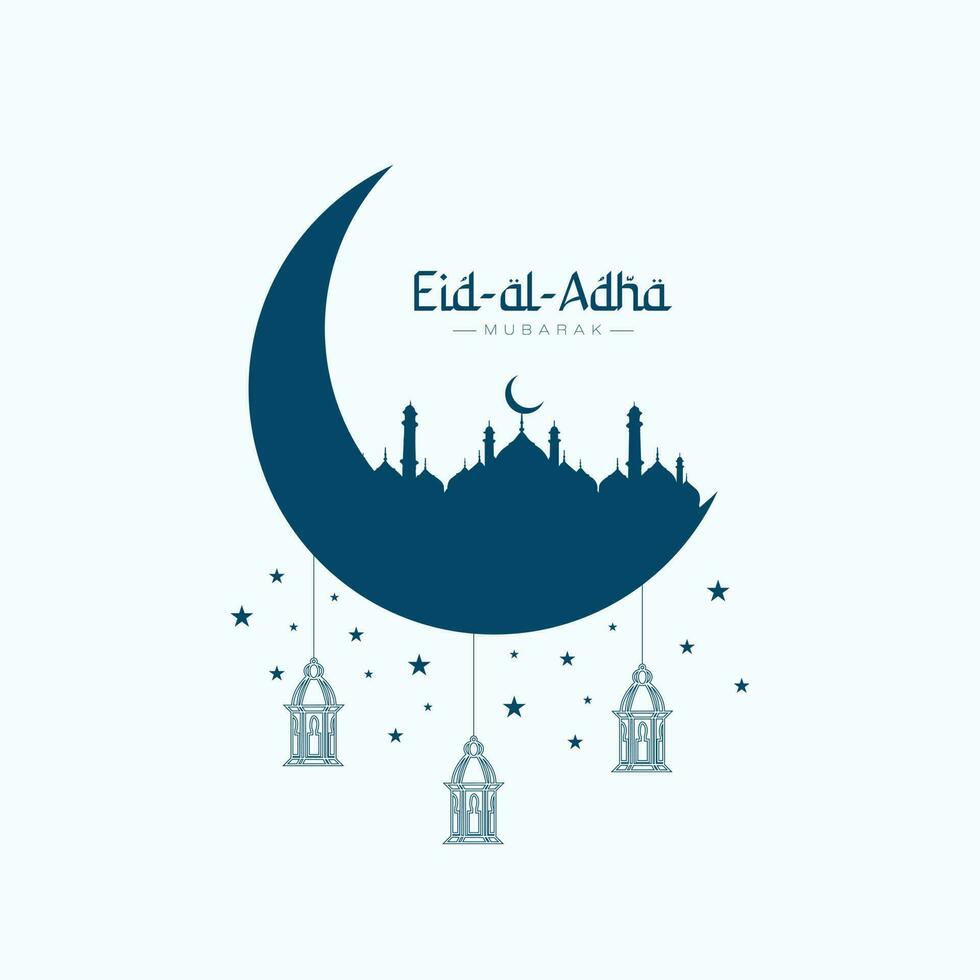 vector plano eid Alabama adha Bakrid festival bonito social medios de comunicación modelo con mezquita