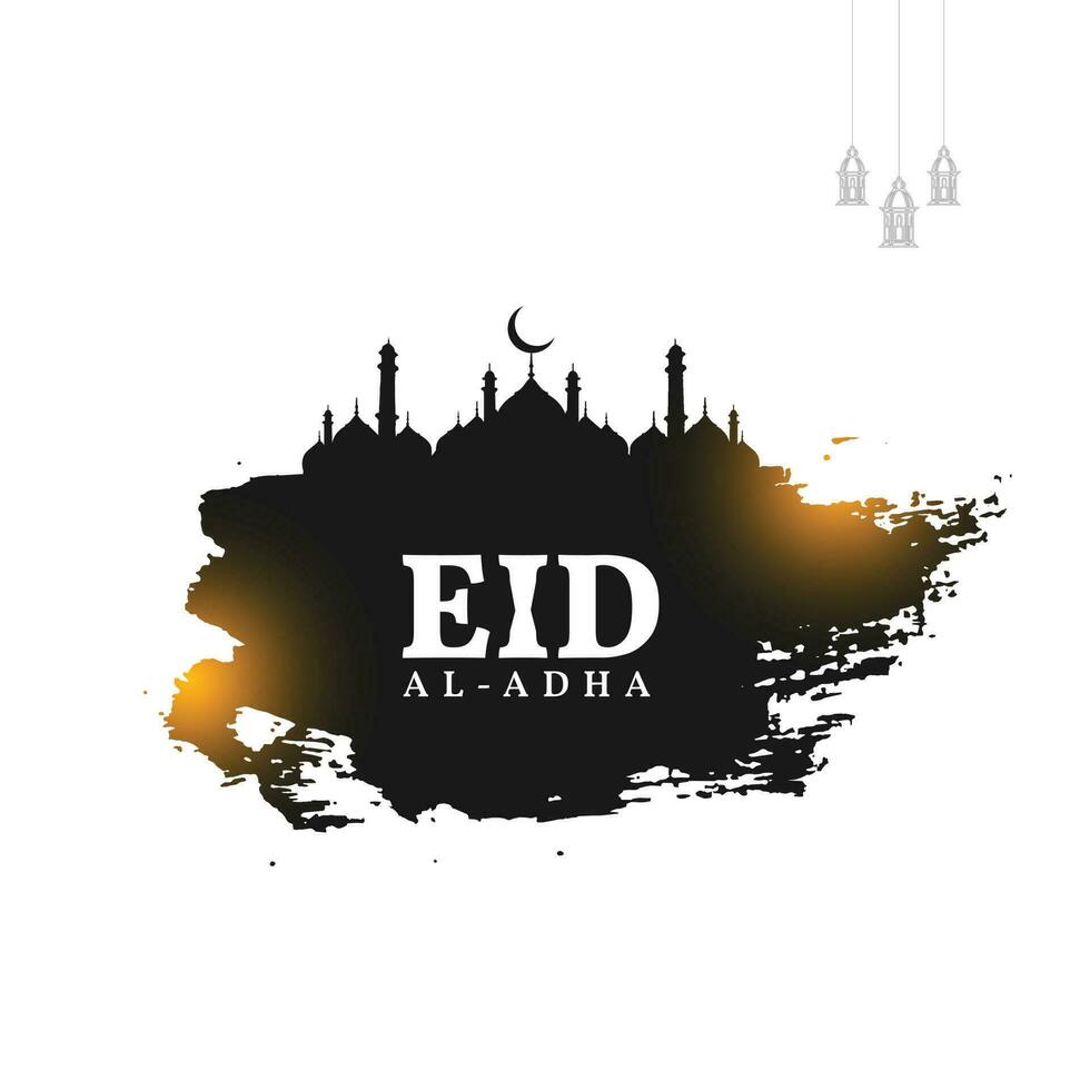 Vector bakrid eid al adha wishes greeting white background