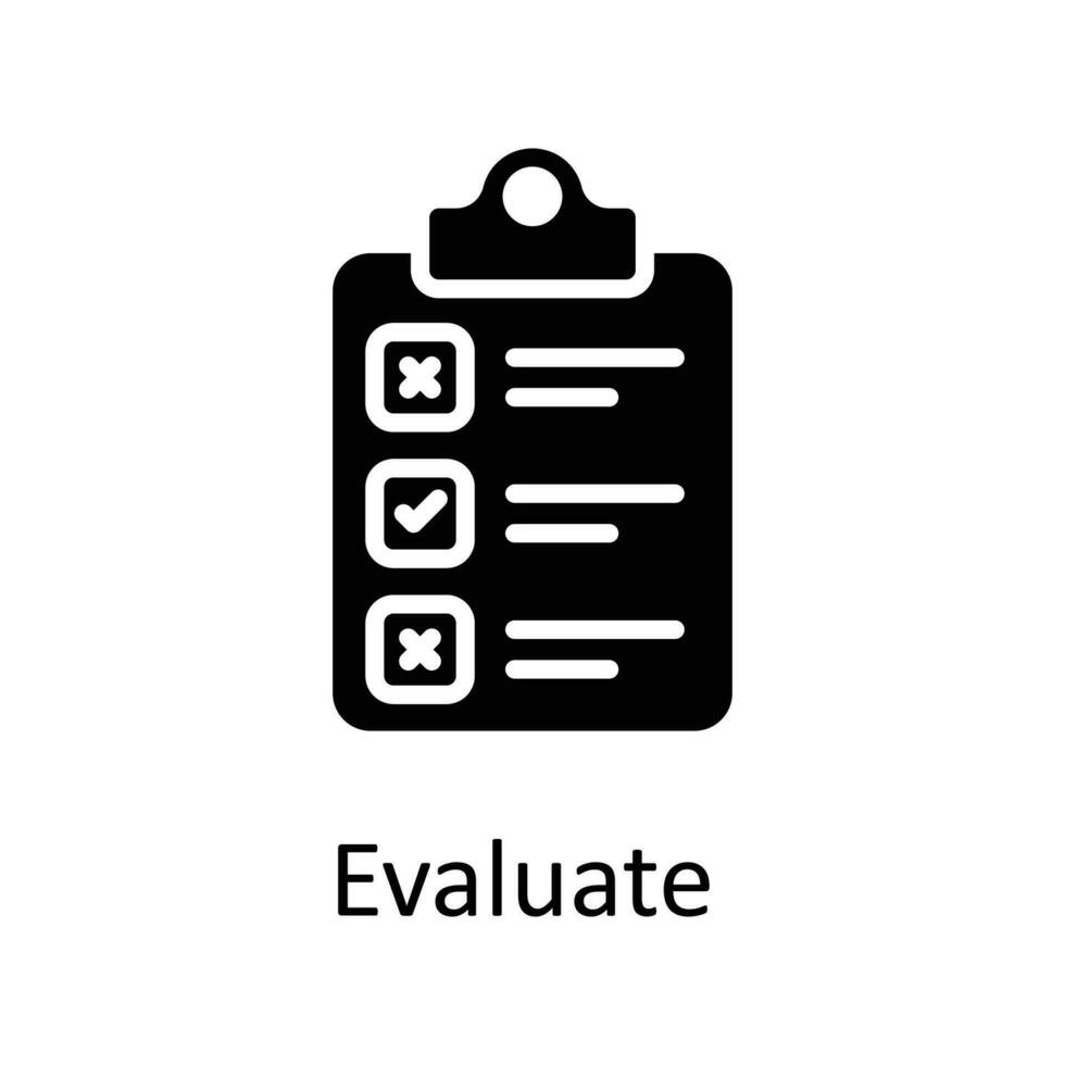 Evaluate Vector   Solid Icons. Simple stock illustration stock