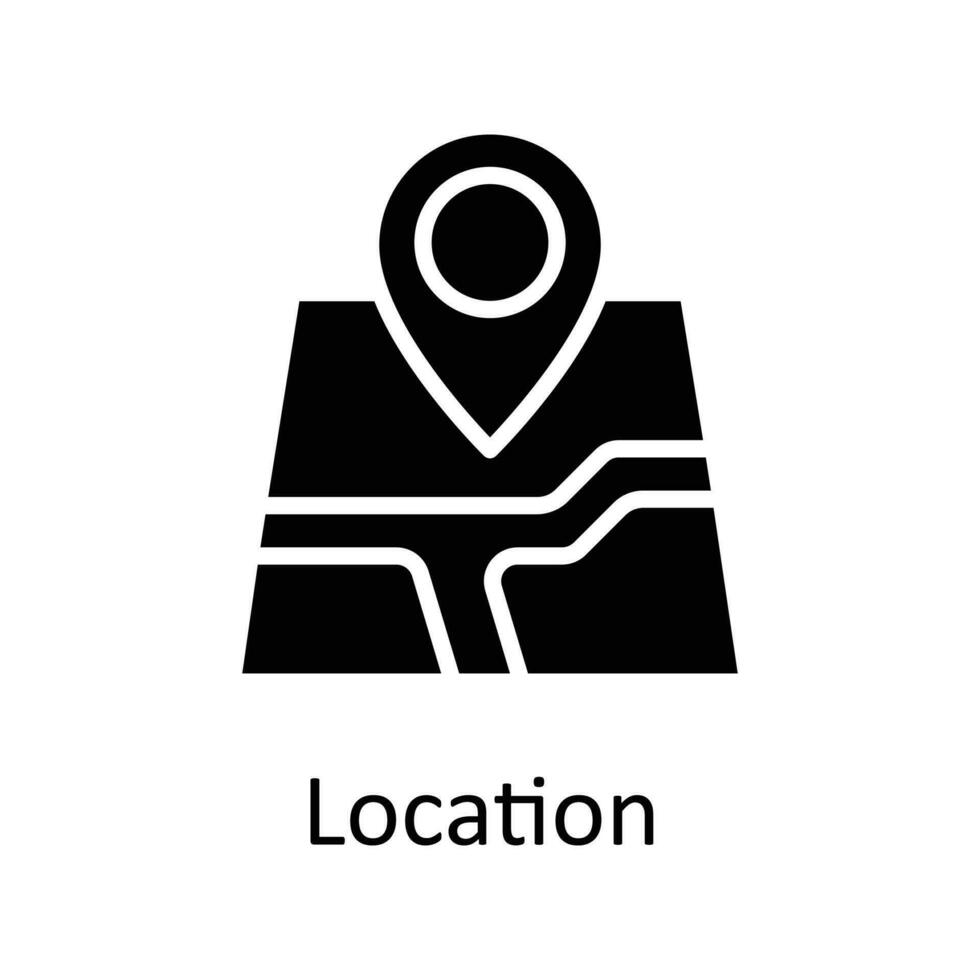Location  Vector   Solid Icons. Simple stock illustration stock