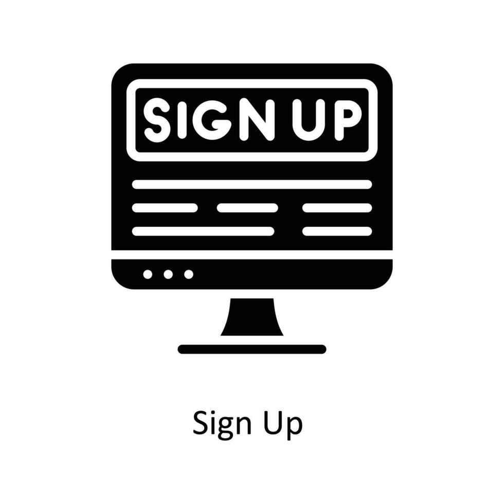 Sign Up  Vector   Solid Icons. Simple stock illustration stock