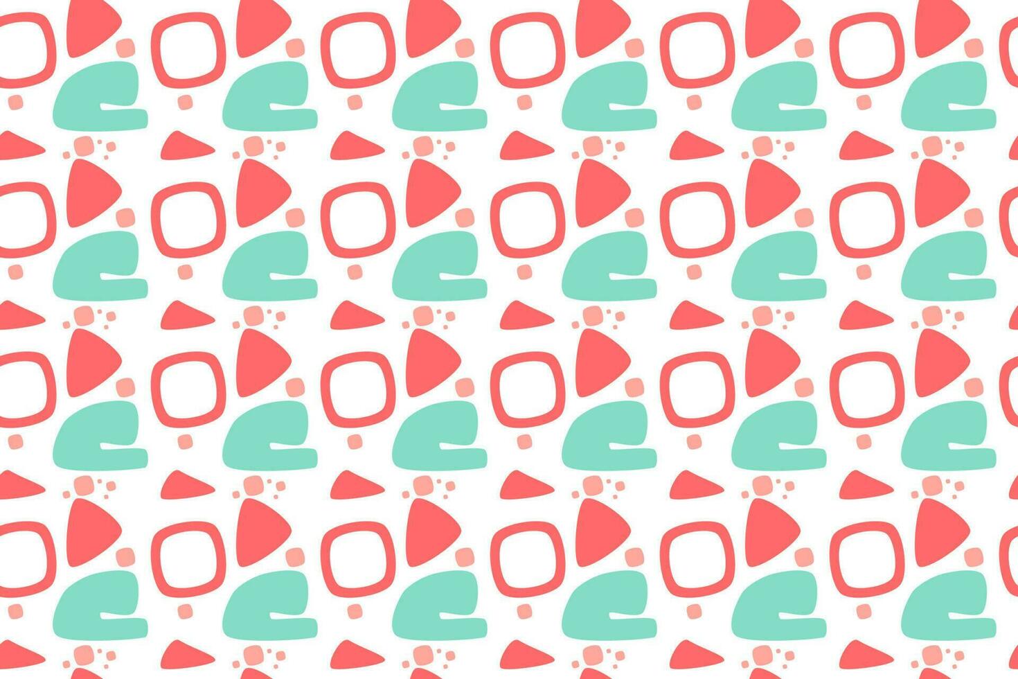 Abstract geometric minimal shape seamless pattern minimal shapes in pastel colors, accented with waves, circles, and a doodled texture background. perfect for prints, covers, boho decorations vector