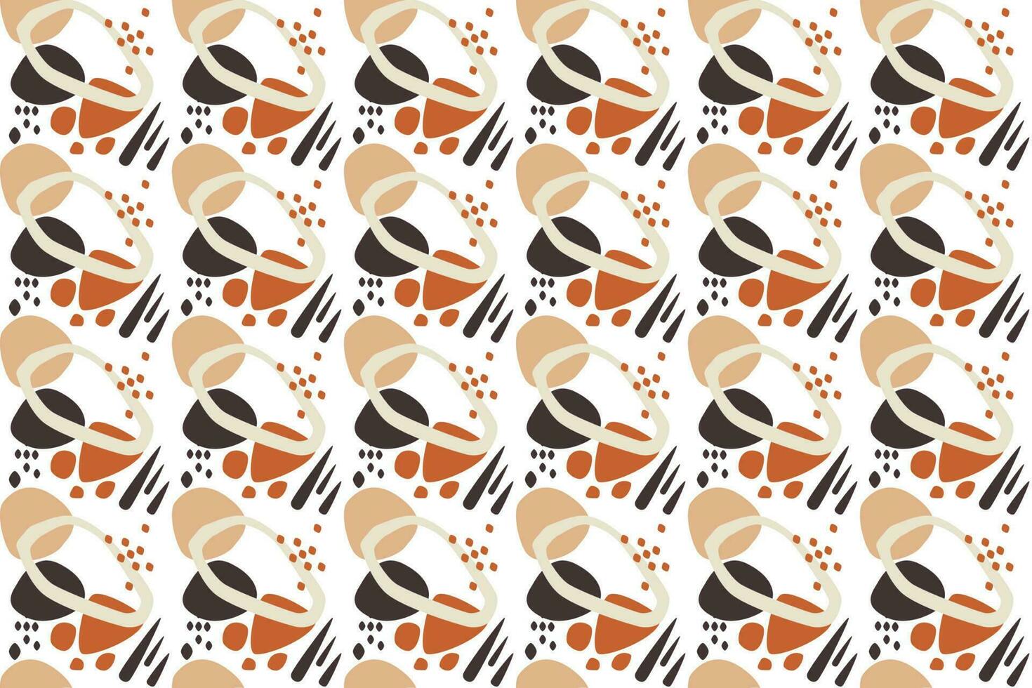 Abstract geometric minimal shape seamless pattern minimal shapes in pastel colors, accented with waves, circles, and a doodled texture background. perfect for prints, covers, boho decorations vector