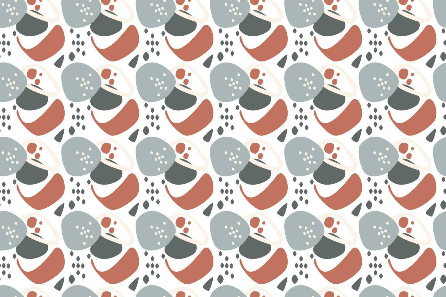Abstract geometric minimal shape seamless pattern minimal shapes in pastel colors, accented with waves, circles, and a doodled texture background. perfect for prints, covers, boho decorations vector