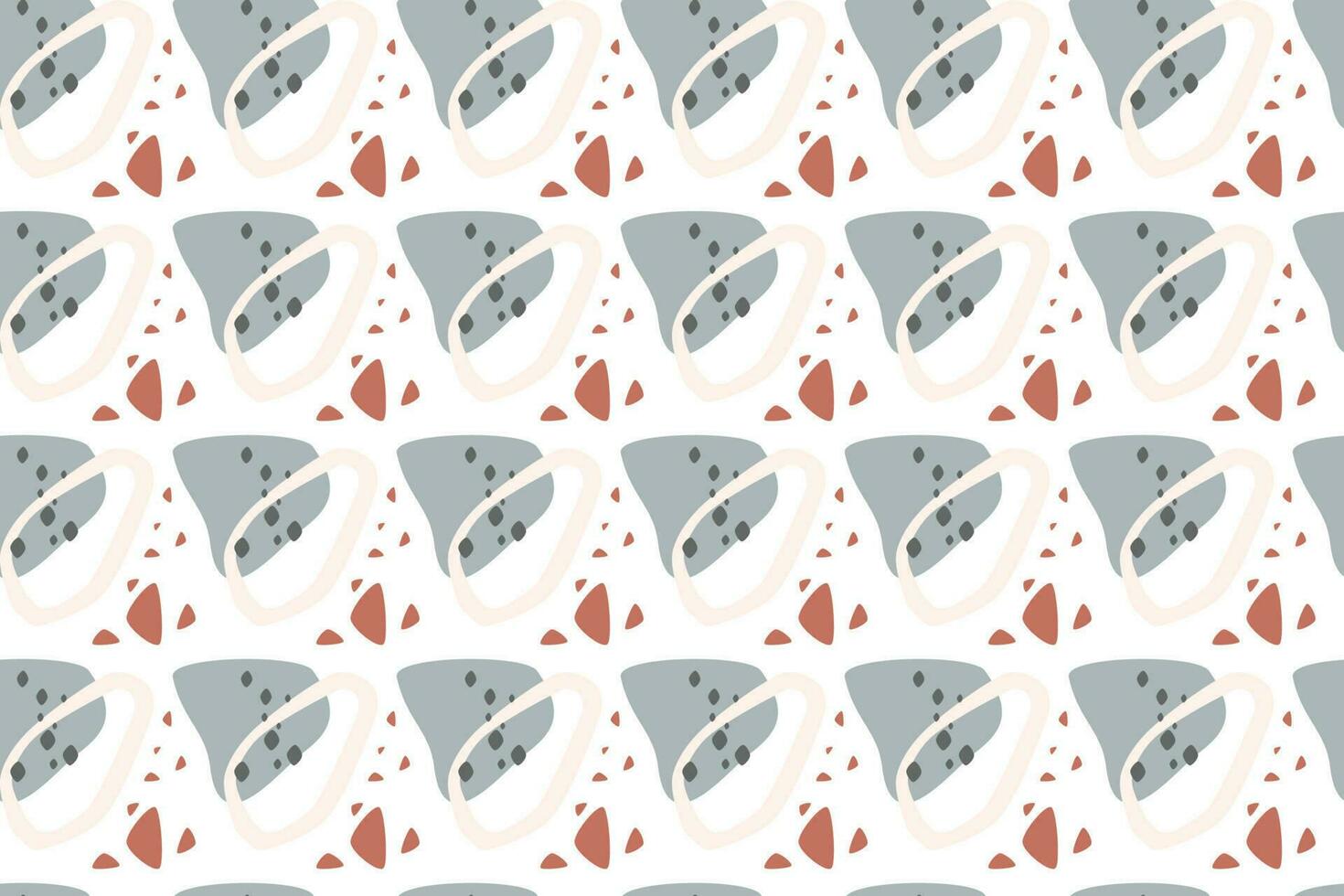 Abstract geometric minimal shape seamless pattern minimal shapes in pastel colors, accented with waves, circles, and a doodled texture background. perfect for prints, covers, boho decorations vector