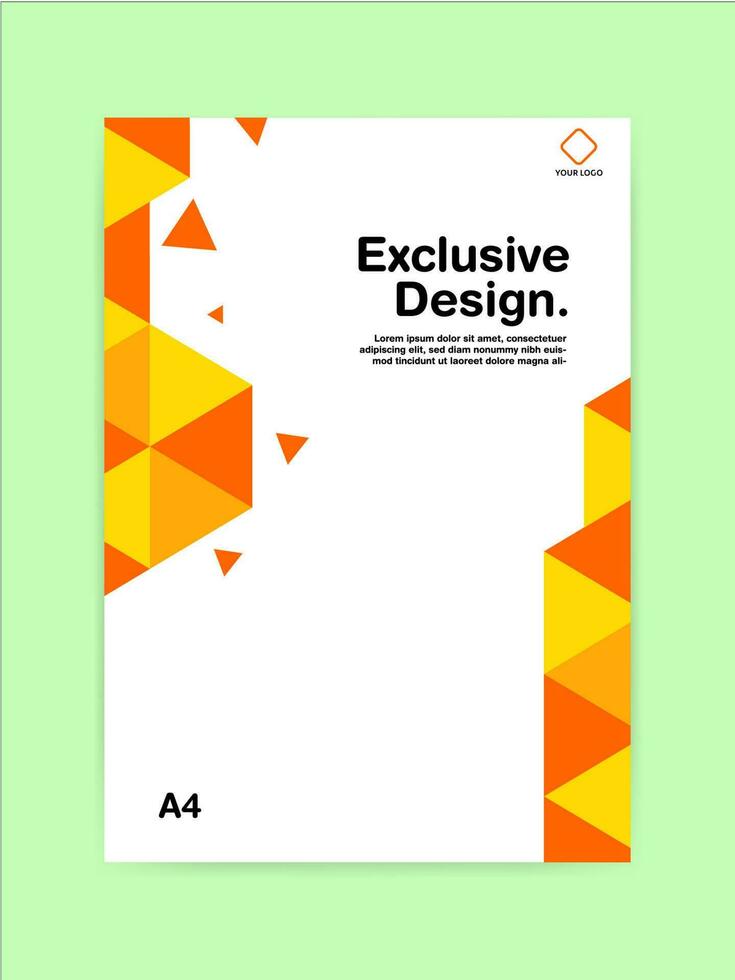 Orange geometrical book cover template. Adaptable for brochure vector