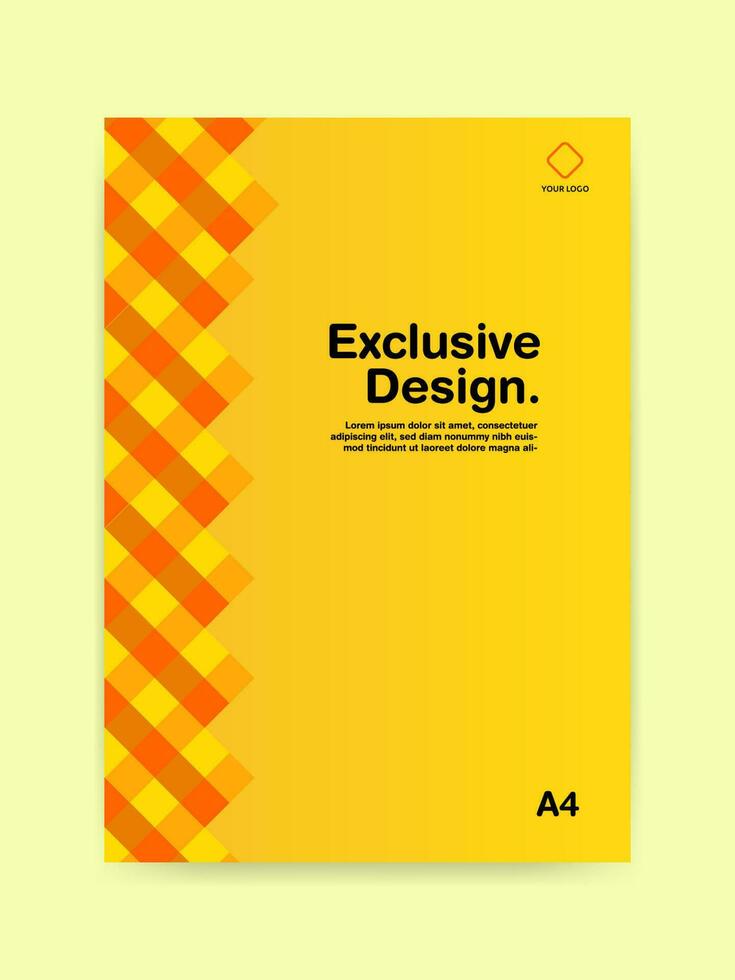 Yellow geometrical book cover template. Adaptable for brochure vector