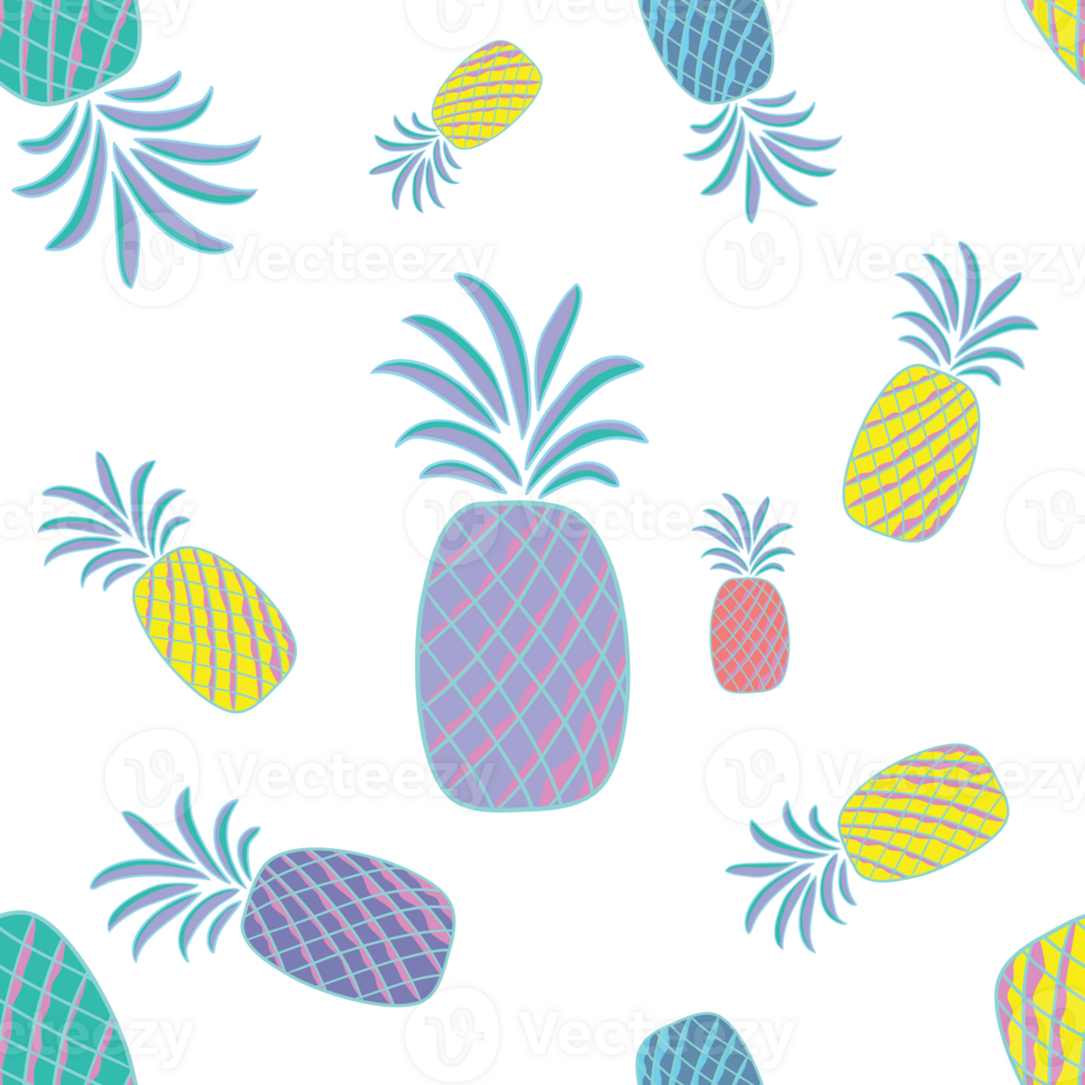 Retro Pineapple Pattern, Retro Style png