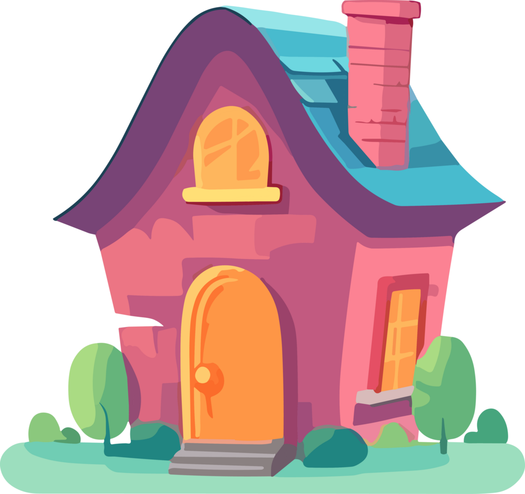 Cute and Colorful Cartoon Houses png