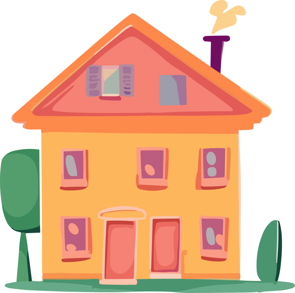 Quirky Cartoon Cottages, Adorable House Illustrations png