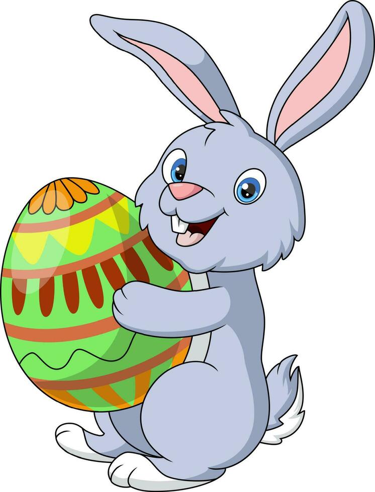 Cute little bunny with Easter egg vector