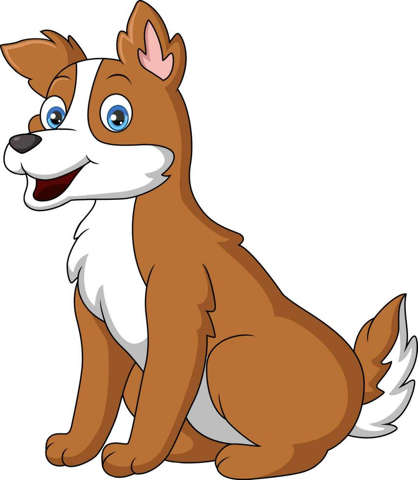 Cute dog cartoon on white background vector